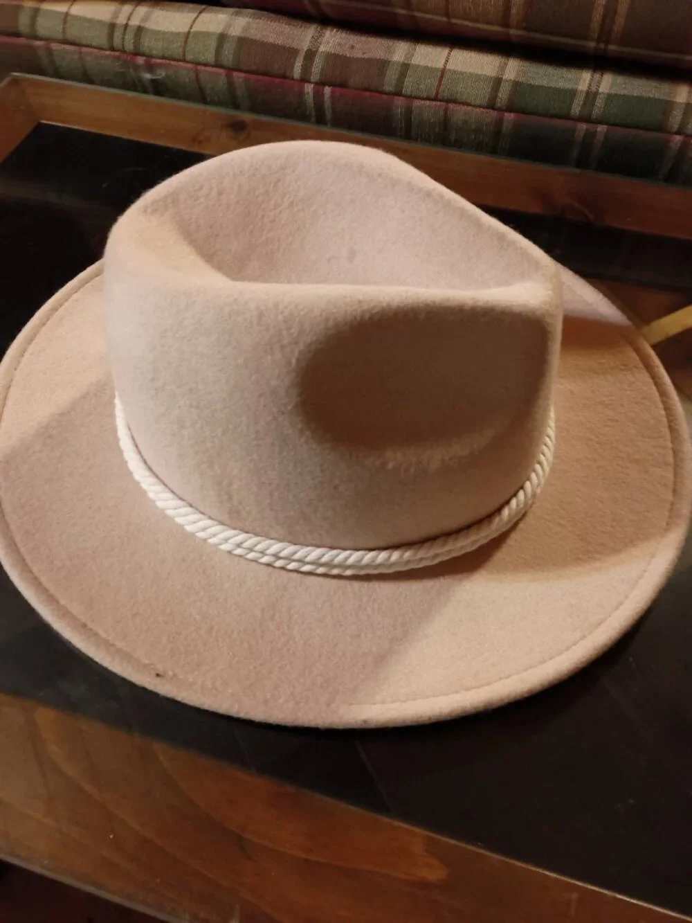 SO 100% wool brimmed tan adjustable hat